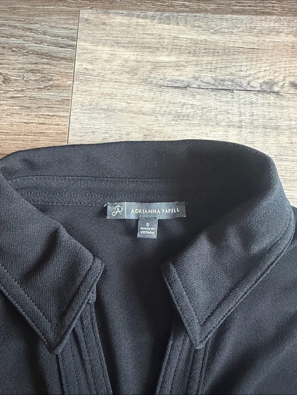Adrianna Papell Black Collared Blouse